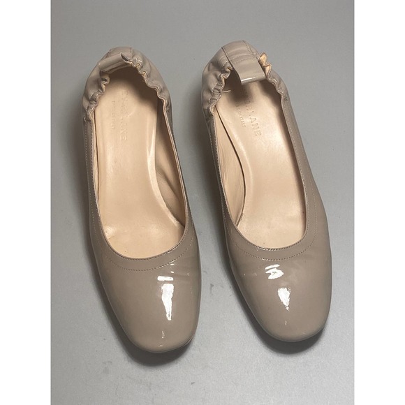 Everlane The Italian Leather Day Heel Women’s Patent Leather Pump Shoe Taupe 7.5